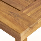 Ensemble de salle à manger d'extérieur 7 pièces en bois d'acacia : table rectangulaire avec 6 coussins amovibles et chaises avec accoudoirs.