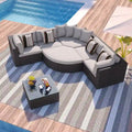7-Piece Outdoor Wicker Sofa Set with Pillows