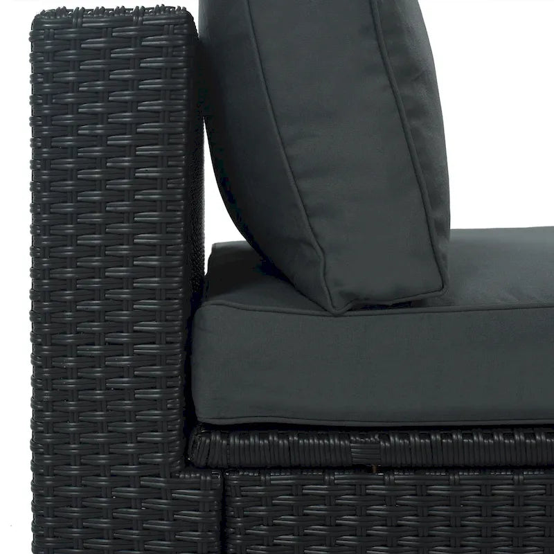 Ensemble de canapé d'extérieur en osier 7 pièces avec coussins