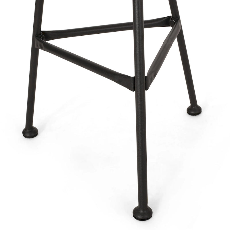 Table d'appoint d'extérieur Tee, 51 cm (20 pouces), tressage en rotin, plateau en verre, structure en acier
