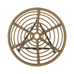 Table d'appoint d'extérieur Tee, 51 cm (20 pouces), tressage en rotin, plateau en verre, structure en acier