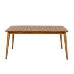 Table de salle à manger en bois d'acacia pour 6 personnes, style campagnard, en teck, capacité de charge 82 kg (180 lb), 63 L