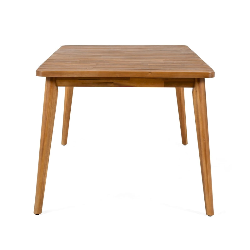 Table de salle à manger en bois d'acacia pour 6 personnes, style campagnard, en teck, capacité de charge 82 kg (180 lb), 63 L