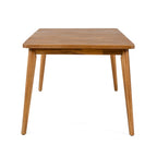 Table de salle à manger en bois d'acacia pour 6 personnes, style campagnard, en teck, capacité de charge 82 kg (180 lb), 63 L