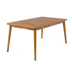 Table de salle à manger en bois d'acacia pour 6 personnes, style campagnard, en teck, capacité de charge 82 kg (180 lb), 63 L