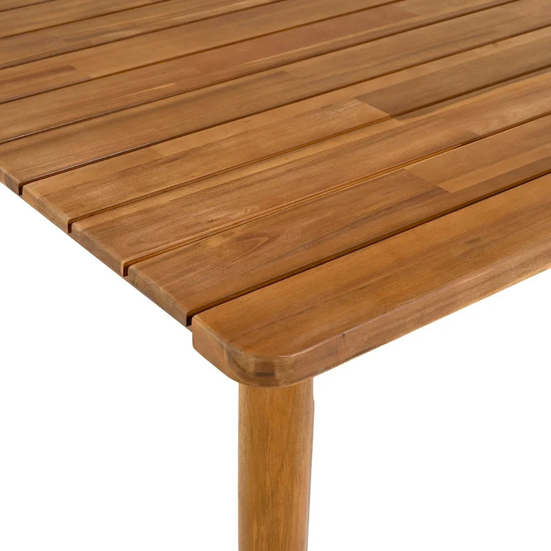 Table de salle à manger en bois d'acacia pour 6 personnes, style campagnard, en teck, capacité de charge 82 kg (180 lb), 63 L