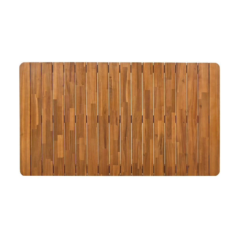 Table de salle à manger en bois d'acacia pour 6 personnes, style campagnard, en teck, capacité de charge 82 kg (180 lb), 63 L