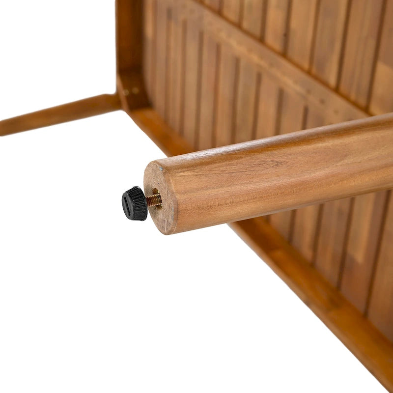 Table de salle à manger en bois d'acacia pour 6 personnes, style campagnard, en teck, capacité de charge 82 kg (180 lb), 63 L