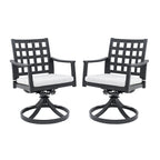 Ensemble de salle à manger pivotant 2 pièces en aluminium moulé pour patio extérieur moderne