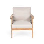 Chaise de patio extérieure en bois d'acacia et corde avec coussins (simple)