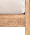 Chaise de patio extérieure en bois d'acacia et corde avec coussins (simple)