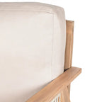 Chaise de patio extérieure en bois d'acacia et corde avec coussins (simple)
