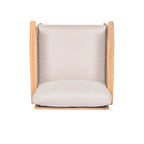 Chaise de patio extérieure en bois d'acacia et corde avec coussins (simple)