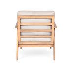 Chaise de patio extérieure en bois d'acacia et corde avec coussins (simple)