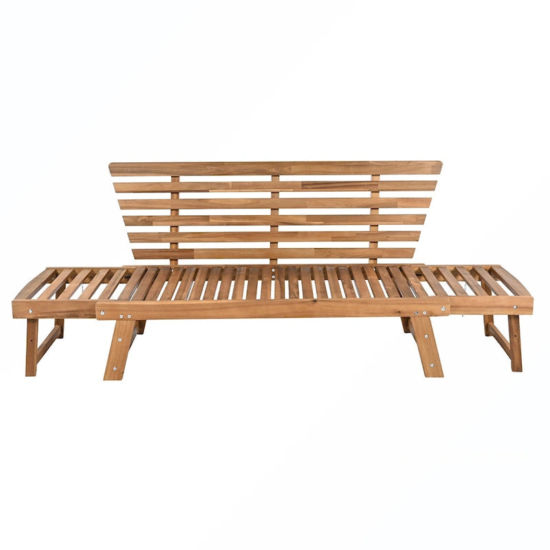 Canapé-lit de jardin réglable en bois