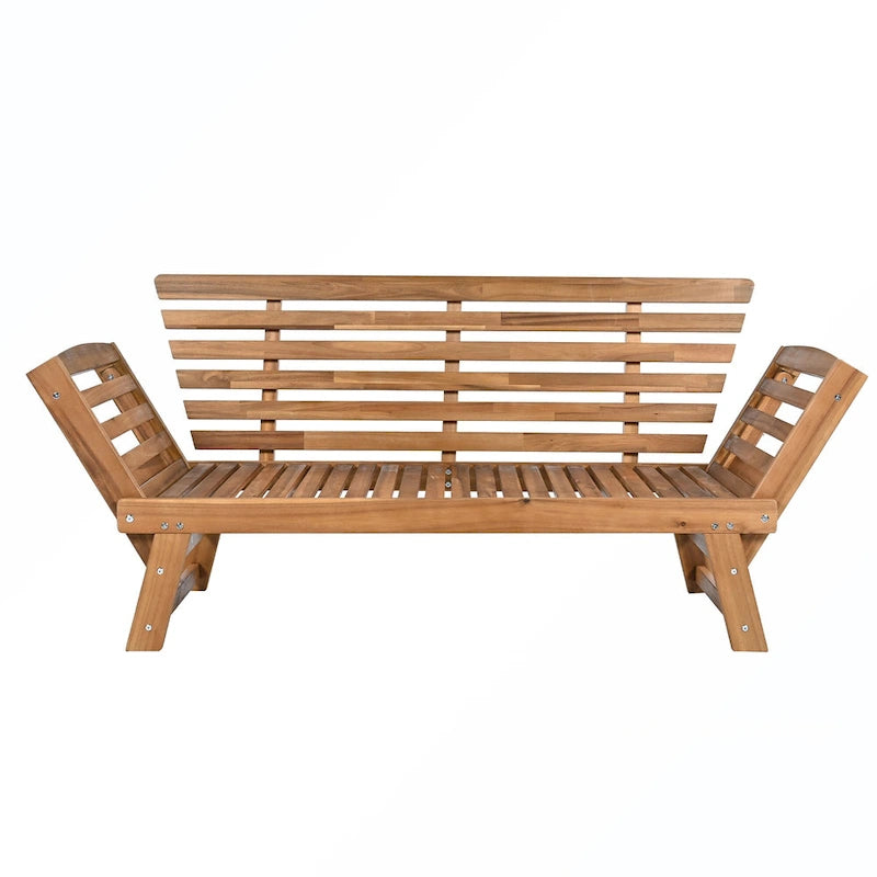 Canapé-lit de jardin réglable en bois