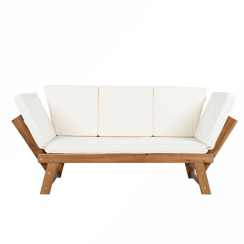 Canapé-lit de jardin réglable en bois