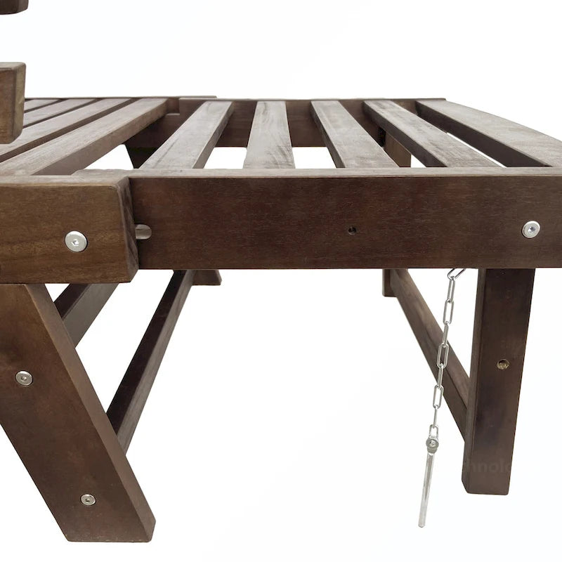 Canapé-lit de jardin réglable en bois