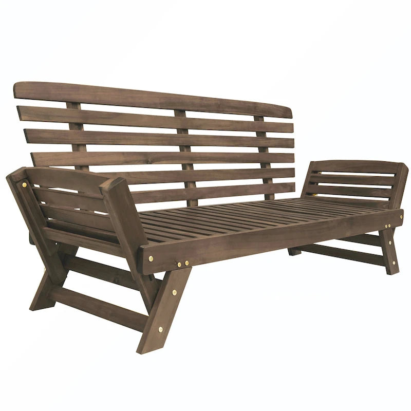 Canapé-lit de jardin réglable en bois