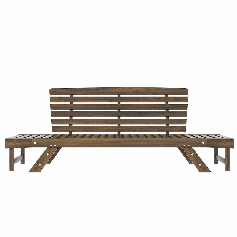 Canapé-lit de jardin réglable en bois