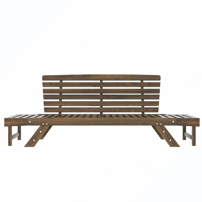 Canapé-lit de jardin réglable en bois