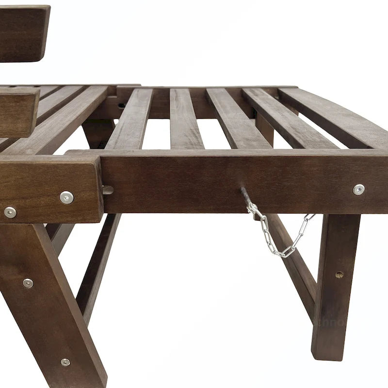 Canapé-lit de jardin réglable en bois