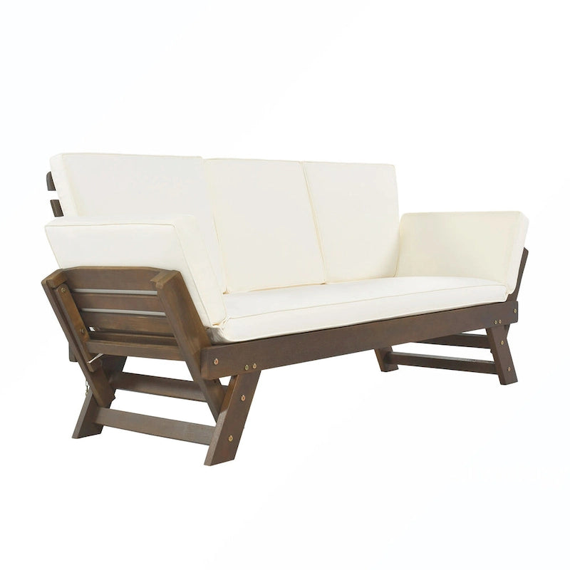 Canapé-lit de jardin réglable en bois