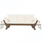 Canapé-lit de jardin réglable en bois