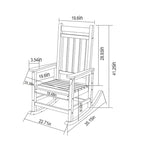 Fauteuil à bascule surdimensionné avec texture bois, fauteuil à bascule d'extérieur pour adultes, résistant aux intempéries, pour porche, pelouse ou jardin.