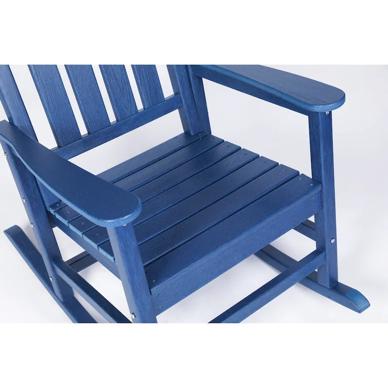 Fauteuil à bascule surdimensionné avec texture bois, fauteuil à bascule d'extérieur pour adultes, résistant aux intempéries, pour porche, pelouse ou jardin.