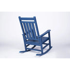 Fauteuil à bascule surdimensionné avec texture bois, fauteuil à bascule d'extérieur pour adultes, résistant aux intempéries, pour porche, pelouse ou jardin.