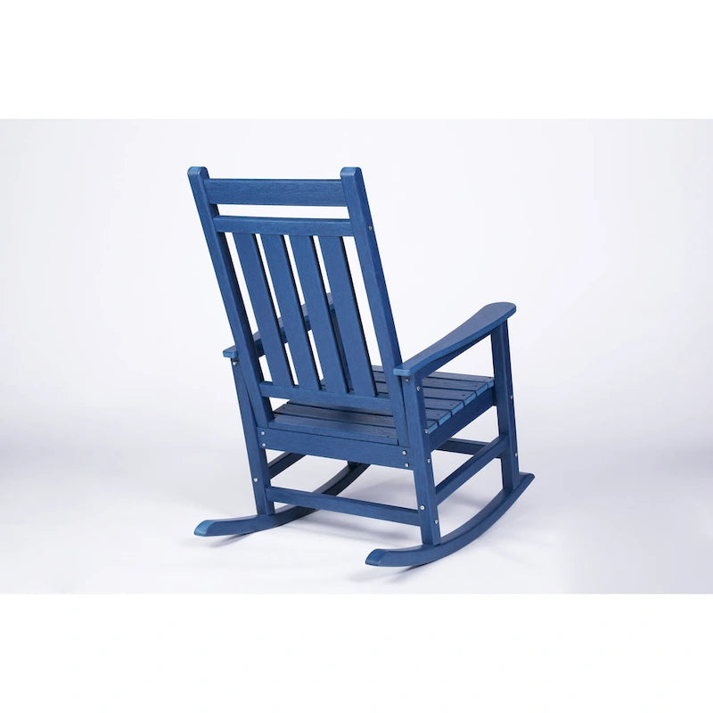 Fauteuil à bascule surdimensionné avec texture bois, fauteuil à bascule d'extérieur pour adultes, résistant aux intempéries, pour porche, pelouse ou jardin.