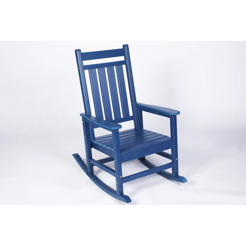 Fauteuil à bascule surdimensionné avec texture bois, fauteuil à bascule d'extérieur pour adultes, résistant aux intempéries, pour porche, pelouse ou jardin.