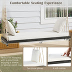 Banc suspendu de véranda avec coussin et oreillers