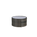 Ensemble de canapé d'angle demi-lune 7 pièces avec table en verre