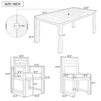 Ensemble de salle à manger d'extérieur 7 pièces en bois d'acacia, mobilier de patio résistant aux intempéries avec trou pour parasol, 2 fauteuils et 4 chaises.