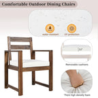 Ensemble de salle à manger d'extérieur 7 pièces en bois d'acacia, mobilier de patio résistant aux intempéries avec trou pour parasol, 2 fauteuils et 4 chaises.