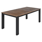 Ensemble de salle à manger d'extérieur 7 pièces en bois d'acacia, mobilier de patio résistant aux intempéries avec trou pour parasol, 2 fauteuils et 4 chaises.