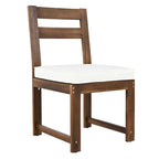 Ensemble de salle à manger d'extérieur 7 pièces en bois d'acacia, mobilier de patio résistant aux intempéries avec trou pour parasol, 2 fauteuils et 4 chaises.