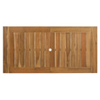 Ensemble de salle à manger d'extérieur 7 pièces en bois d'acacia, mobilier de patio résistant aux intempéries avec trou pour parasol, 2 fauteuils et 4 chaises.