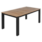 Ensemble de salle à manger d'extérieur 7 pièces en bois d'acacia, mobilier de patio résistant aux intempéries avec trou pour parasol, 2 fauteuils et 4 chaises.