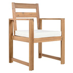 Ensemble de salle à manger d'extérieur 7 pièces en bois d'acacia, mobilier de patio résistant aux intempéries avec trou pour parasol, 2 fauteuils et 4 chaises.