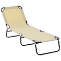 Chaise longue pliante d'extérieur avec dossier inclinable 5 positions, assise en tissu Oxford pour la plage, le jardin et la terrasse.