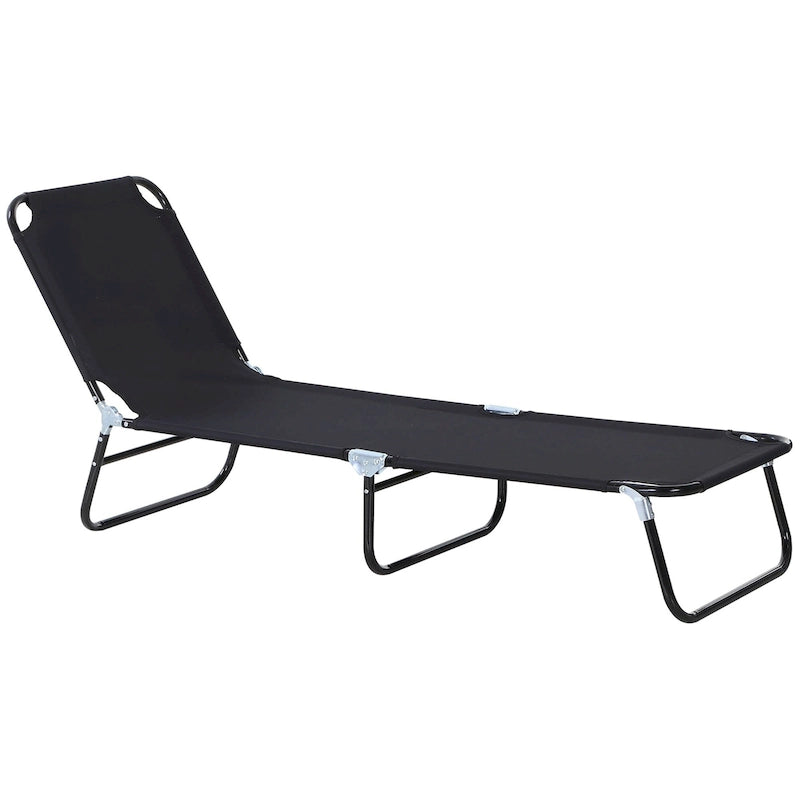 Chaise longue pliante d'extérieur avec dossier inclinable 5 positions, assise en tissu Oxford pour la plage, le jardin et la terrasse.