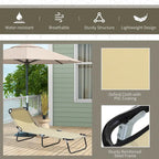 Chaise longue pliante d'extérieur avec dossier inclinable 5 positions, assise en tissu Oxford pour la plage, le jardin et la terrasse.