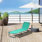 Chaise longue pliante d'extérieur avec dossier inclinable 5 positions, assise en tissu Oxford pour la plage, le jardin et la terrasse.