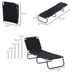 Chaise longue pliante d'extérieur avec dossier inclinable 5 positions, assise en tissu Oxford pour la plage, le jardin et la terrasse.