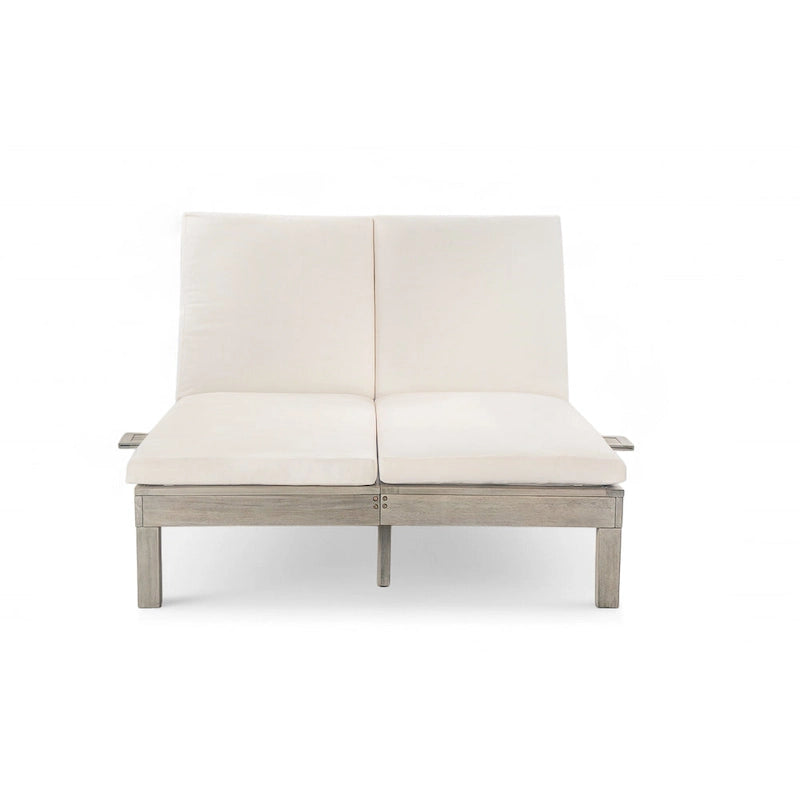 Chaise longue double d'extérieur avec dossier réglable en 5 positions