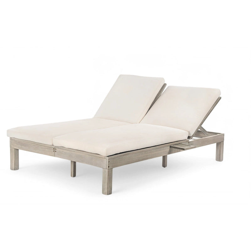 Chaise longue double d'extérieur avec dossier réglable en 5 positions