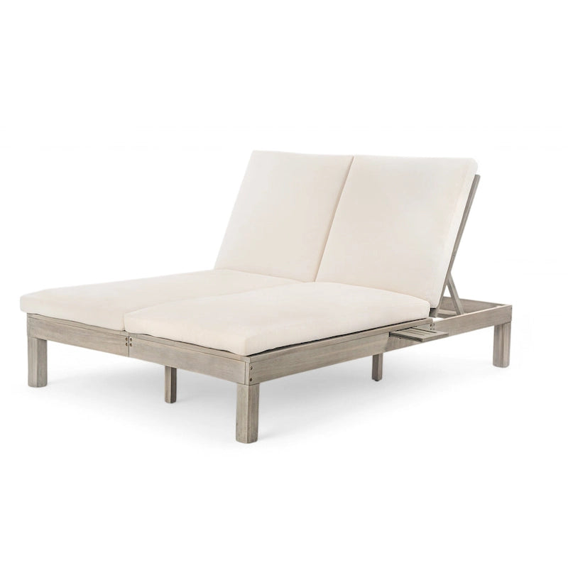 Chaise longue double d'extérieur avec dossier réglable en 5 positions